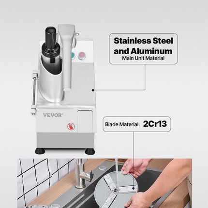 Food Processor & Vegetable Chopper w/ 6 Blades Food-Grade Stainless Steel.