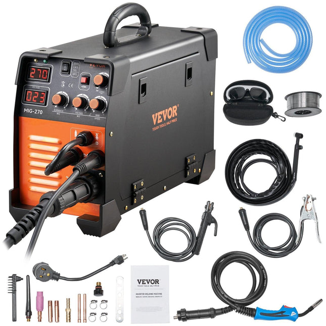 Mig Welder Welding Machine MIG-270 MIG MMA TIG IGBT DC Inverter Welder Digital Display.