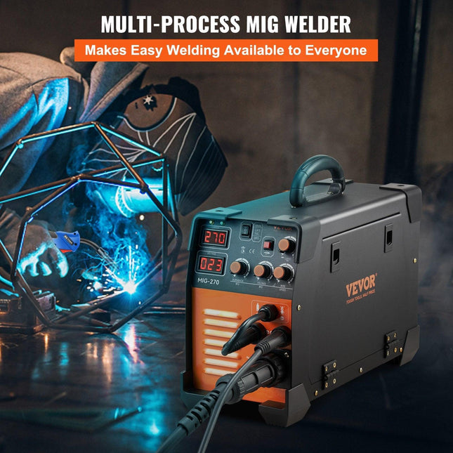 Mig Welder Welding Machine MIG-270 MIG MMA TIG IGBT DC Inverter Welder Digital Display.