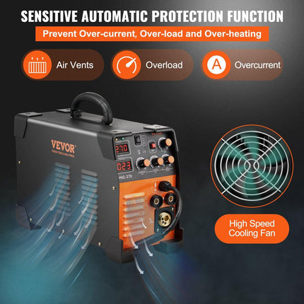 Mig Welder Welding Machine MIG-270 MIG MMA TIG IGBT DC Inverter Welder Digital Display.