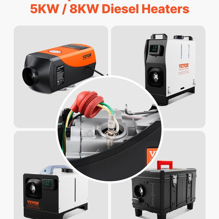 8V Glow Plug Repair Kit, Glow Plug Heater Repair Parking Heater Maintenance Kit with Atomization Mesh, Compatible with 2KW 5KW 8KW Diesel Air Heaters Models, Diesel Heaters Parts for Car Truck.