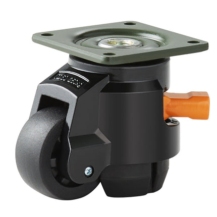 Leveling Casters, Set of 4, 500 kg Total Load Capacity, 50.8 mm, Heavy Duty with Upgraded Handle Design, 360 Degree Swivel Caster Wheels, Adjustable Casters with Feet for Workbench, Machine.