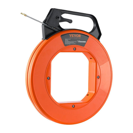 Fish Tape, 100 ft, 3/16-inch, Fiberglass Wire Puller with Optimized Housing and Handle, Easy-to-Use Cable Puller Tool, Flexible Wire Fishing Tools for Wall and Electrical Conduit, Non-Conductive.
