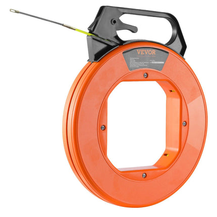 Fish Tape, 100 ft, 3/16-inch, Fiberglass Wire Puller with Optimized Housing and Handle, Easy-to-Use Cable Puller Tool, Flexible Wire Fishing Tools for Wall and Electrical Conduit, Non-Conductive.