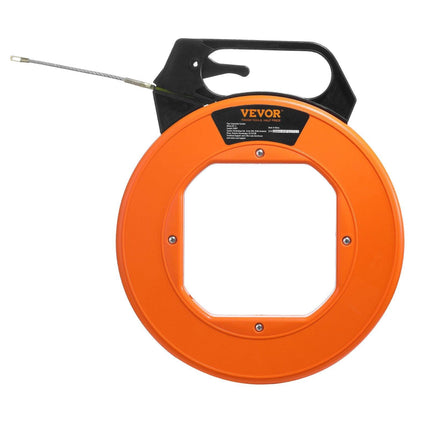 Fish Tape, 100 ft, 3/16-inch, Fiberglass Wire Puller with Optimized Housing and Handle, Easy-to-Use Cable Puller Tool, Flexible Wire Fishing Tools for Wall and Electrical Conduit, Non-Conductive.