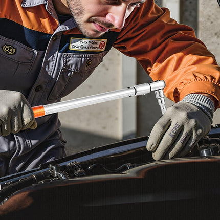 Adjustable Click Torque Wrench, 1/2 Inch Drive, 20-160 lbf-ft/27.1-216.8 N.m, Dual-direction and Dual Range Scales, 72-Tooth, ±2% Precision, with Adapter Interchangeable Jaw and Ratchet Head.