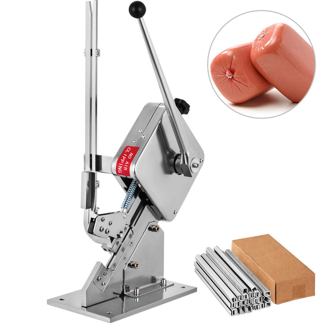 Manual U-shape Sausage Clipper Clipping Machine Food Clipping Maker for Sausage Packing Sealing with 2 Boxes of Buckles 8000pcs.