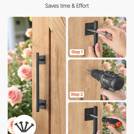 Barn Door Handle, 320 mm Rustic Fence Gate Handle, Rust-Resistant Coating, Heavy Duty Carbon Steel Outdoor Gate Handles, Easy to Install, Metal Sliding Door Pulls for Garage Shed Closet Pantry.