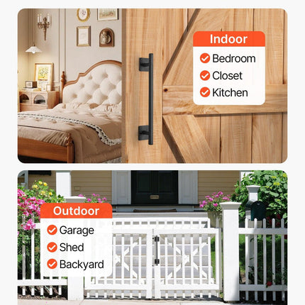 Barn Door Handle, 320 mm Rustic Fence Gate Handle, Rust-Resistant Coating, Heavy Duty Carbon Steel Outdoor Gate Handles, Easy to Install, Metal Sliding Door Pulls for Garage Shed Closet Pantry.