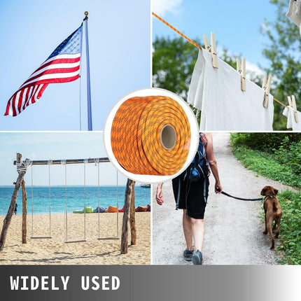1.43cm Double Braid Polyester Rope 6096cm Nylon Pulling Rope 498.95kg High Force Polyester Load Sailing Rope(1.43cm-6096cm).
