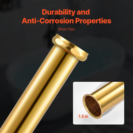 PVC Freestanding Tub Drain Kit, 2 Brass Tail Pipes, Bathtub Drain Rough-in Kit, with PVC Adapter of Tailpiece, Compatible with Freestanding Bathtubs, Floor Mounted Bathtubs and Island Bathtubs.