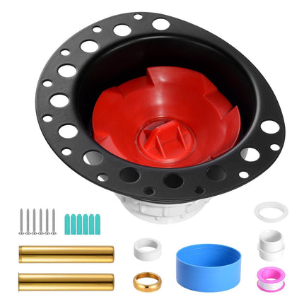 PVC Freestanding Tub Drain Kit, 2 Brass Tail Pipes, Bathtub Drain Rough-in Kit, with PVC Adapter of Tailpiece, Compatible with Freestanding Bathtubs, Floor Mounted Bathtubs and Island Bathtubs.