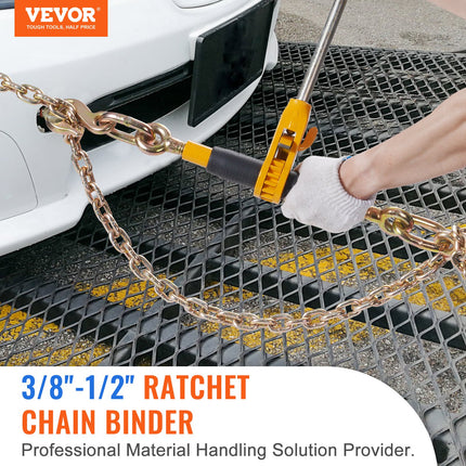Ratchet Chain Binder 3/8"-1/2" Load Binders 12000 lbs w/ G80 Chains 4 Pcs.