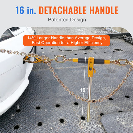 Ratchet Chain Binder 3/8"-1/2" Load Binders 12000 lbs w/ G80 Chains 4 Pcs.