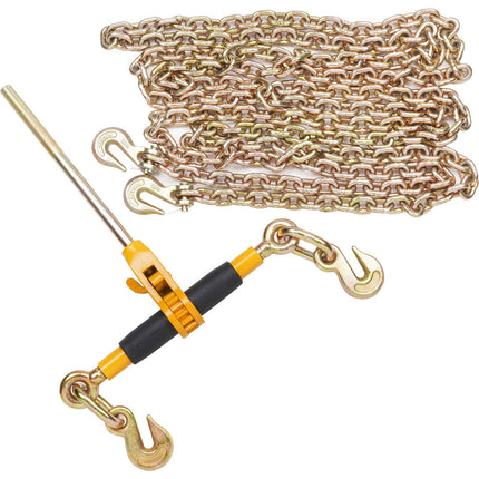 Ratchet Chain Binder 3/8"-1/2" Load Binders 12000 lbs w/ G80 Chains 4 Pcs.