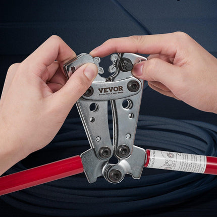 Battery Cable Lug Crimping Tool, 10-1/0AWG with Cable Cutter and 95PCS Copper Ring Terminals, 6 Wire Sizes Crimping Die and 100pcs Heat Shrink Tubes, for Heavy Duty Wire Lugs.