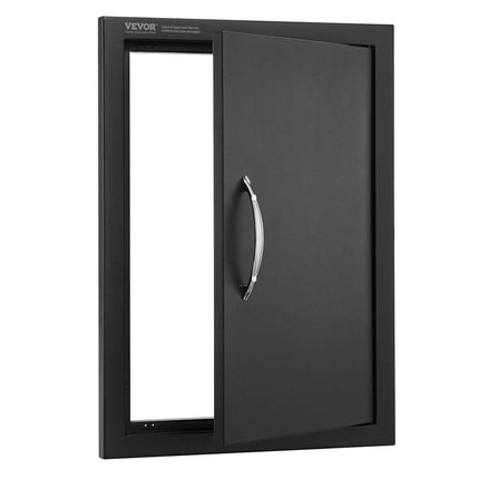 BBQ Access Door, 415x570 mm Single Outdoor Kitchen Door, Cold Plate Flush Mount Door, Wall Vertical Door with Handle, for BBQ Island, Grilling Station, Outside Cabinet.