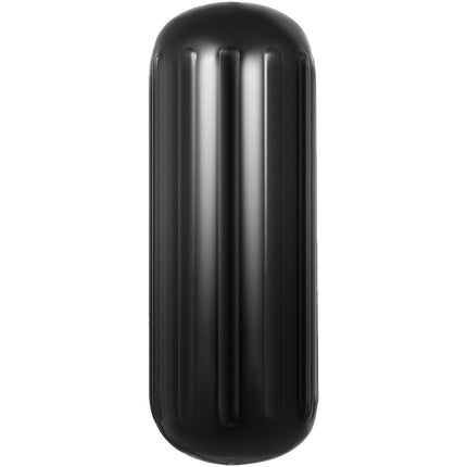 Boat Fenders, 10" x 28" Ribbed Fender, 4 Pack Boat Bumpers, Hole Through Middle Ribbed Inflatable Boat Fender with 4 Ropes, for Pontoon Boat Sailboat, Ski Boat, Black.