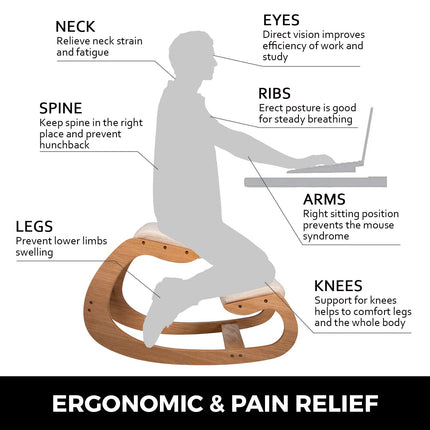 Ergonomic Kneeling Chair Heavy Duty Better Posture Kneeling Stool Office Chair Home for Body Shaping Relieveing Stress Meditation Desk Computer Kneeling Stool Chair.