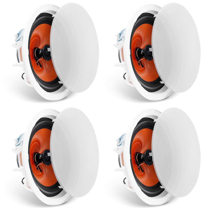 4 PCs 203.2 mm in Ceiling Speakers, 100-Watts, Flush Mount Ceiling & in-Wall Speakers System with 8ΩImpedance 89dB Sensitivity, for Home Kitchen Living Room Bedroom or Covered Outdoor Porches.
