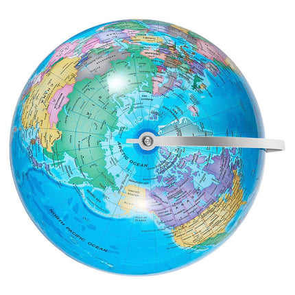 Rotating World Globe with Stand, 203.2 mm, Educational Geographic Globe with Precise Time Zone ABS Material, 360° Spinning Globe for Kids Children Learning Classroom Geography Education.