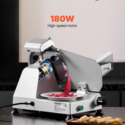 Meat Slicer 180W 250 mm Electric Deli Food Slicer for Meat Bread Cheese.