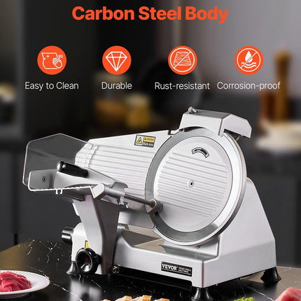 Meat Slicer 180W 250 mm Electric Deli Food Slicer for Meat Bread Cheese.