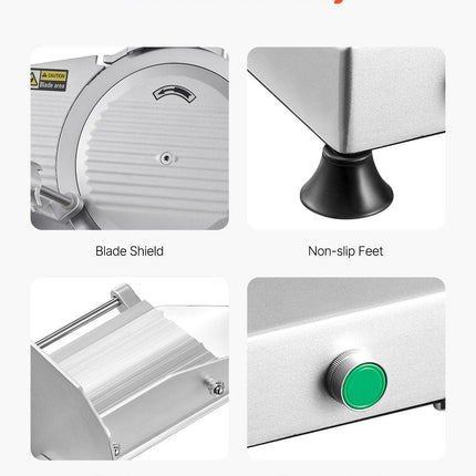 Meat Slicer 180W 250 mm Electric Deli Food Slicer for Meat Bread Cheese.