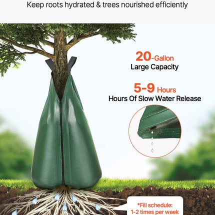 Tree Watering Bag 3 Packs 20 Gallons Slow Release Tree Water Bag Durable.