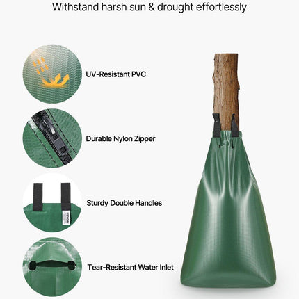 Tree Watering Bag 3 Packs 20 Gallons Slow Release Tree Water Bag Durable.