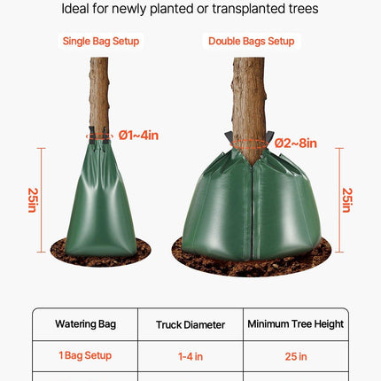 Tree Watering Bag 3 Packs 20 Gallons Slow Release Tree Water Bag Durable.