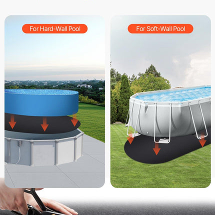 Oval Pool Liner Pad, 12 x 24 ft Pool Liner Pad for Above Ground Swimming Pools, Extra-Thick Pool Mat, Prevents Punctures, Recycled Geotextile Material Underlayment Pad, Extend Liner Life.