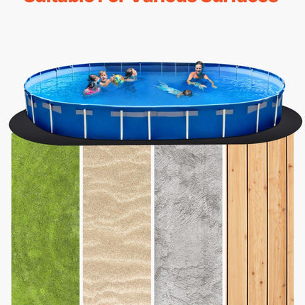 Oval Pool Liner Pad, 12 x 24 ft Pool Liner Pad for Above Ground Swimming Pools, Extra-Thick Pool Mat, Prevents Punctures, Recycled Geotextile Material Underlayment Pad, Extend Liner Life.