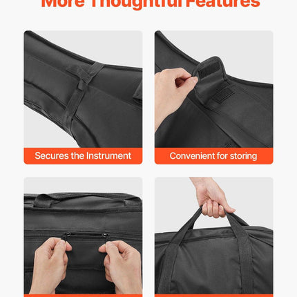 4/4 Full Size Cello Case, Nylon Waterproof, Lightweight Portable Travel Carrying Bag, with Reinforced Handle, Dual Shoulder Straps, Anti-Scratch, Professional Cello-Shape, for Cello, Black.