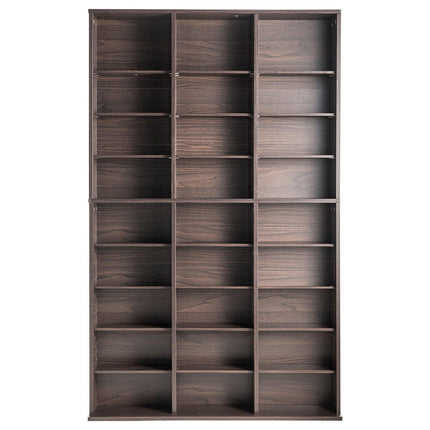 Media Storage Cabinet, 9-layer DVD Shelf Holds up to 756 CDs, Adjustable CD Shelves 27 Compartments, Protects & Organizes Music, Movie, Video Games or Memorabilia Collections, Espresso.