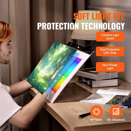 Light Board, B4 LED Light Pad Ultra-Thin Portable Light Box, USB Powered Light Table for Art Tracing, Light Box for Diamond Painting, Animation, Sketching, Drawing, Stenciling, Artists (Black).