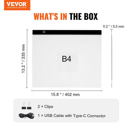 Light Board, B4 LED Light Pad Ultra-Thin Portable Light Box, USB Powered Light Table for Art Tracing, Light Box for Diamond Painting, Animation, Sketching, Drawing, Stenciling, Artists (Black).