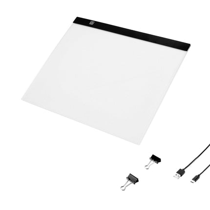 Light Board, B4 LED Light Pad Ultra-Thin Portable Light Box, USB Powered Light Table for Art Tracing, Light Box for Diamond Painting, Animation, Sketching, Drawing, Stenciling, Artists (Black).
