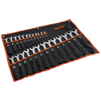 Combination Wrench Set 25-Piece Metric 6 mm to 32 mm with Roll-up Pouch.