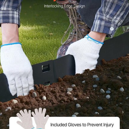 Steel Landscape Edging, 5 Packs 990 x 207 mm Rust-Resistant Metal Landscape Edging, Bendable Garden Edging Border, Heavy Duty Lawn Edging, Easy-to-Install, Flower Bed Yard Pathway Divider Black.