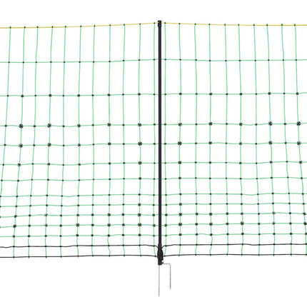 Electric Fence Netting, 0.88 x 49.98 m, PE Net Fencing with Posts & Double-Spiked Stakes, Utility Portable Mesh for Goats, Sheep, Lambs, Deer, Hogs, Dogs, Used in Backyards, Farms, and Ranches.