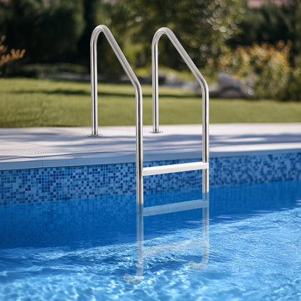 Stainless Steel Pool Ladder 3-Step & 2 Handrails for 1219.2-1371.6 mm Pool.