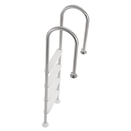 4-Step Stainless Steel Pool Ladder of 2 Handrail for 1371.6 mm Decked Pool.