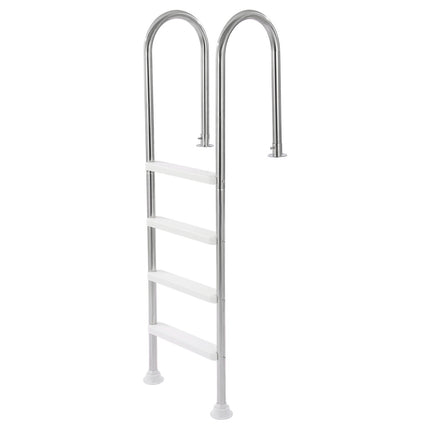 4-Step Stainless Steel Pool Ladder of 2 Handrail for 1371.6 mm Decked Pool.