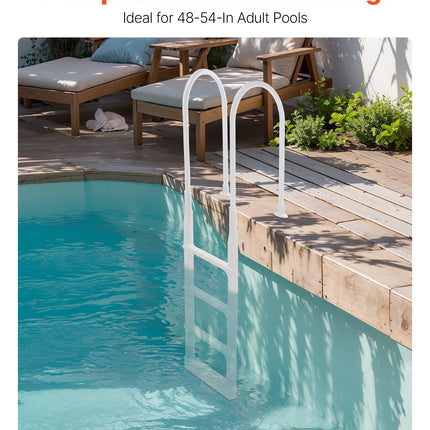 Thickened 4-Step Pool Ladder of Double Handrails for 1219.2-1371.6mm Pool.