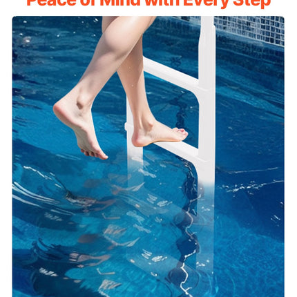 Thickened 4-Step Pool Ladder of Double Handrails for 1219.2-1371.6mm Pool.