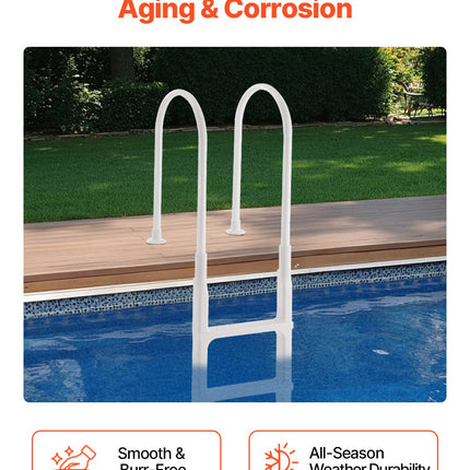 Thickened 4-Step Pool Ladder of Double Handrails for 1219.2-1371.6mm Pool.