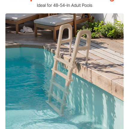 5-Step Inclined Robust Pool Ladder of 2 Handrails for 1219.2-1371.6mm Pool.