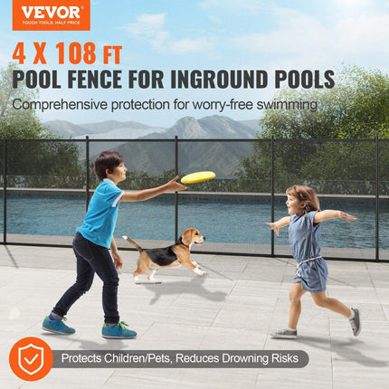 Pool Fence 4 x 108 FT Removable Pool Fences for Inground Pools Outdoor.
