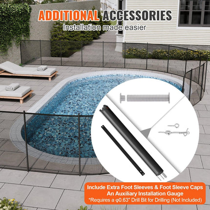 Pool Fence 4 x 108 FT Removable Pool Fences for Inground Pools Outdoor.